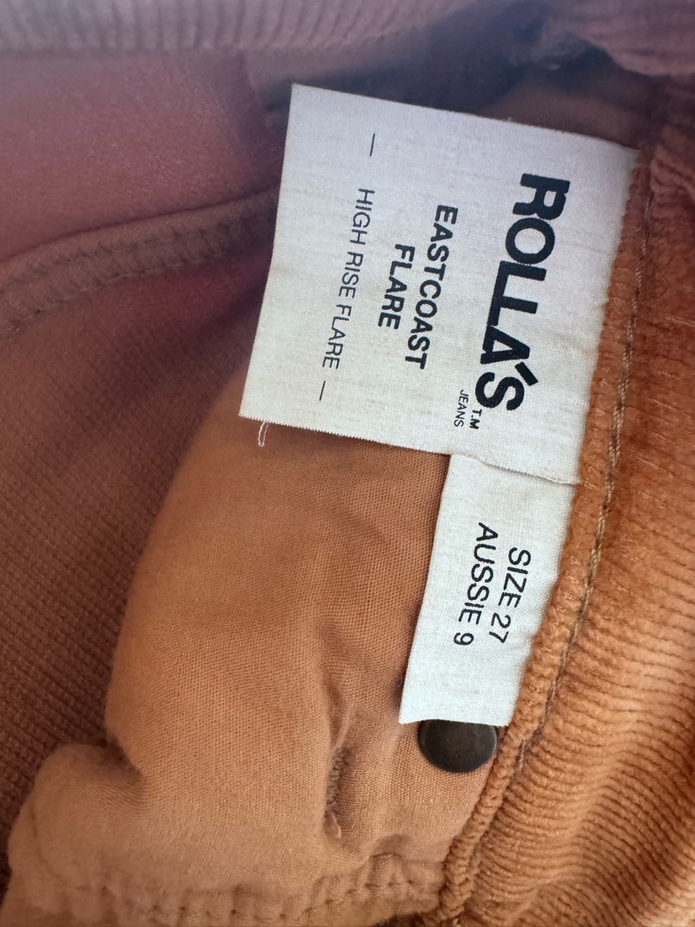 Rollas east coast flare corduroy pants size 27 - Picture 5 of 10
